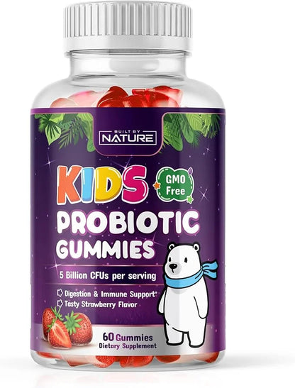 Built by Nature Kids Probiotic Gummies 6 Diverse 60 Gummies