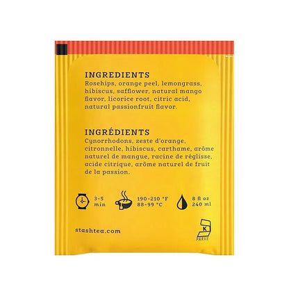 Stash Tea Mango Passionfruit Herbal Tea - Naturally Caffeine Free, Non-GMO Project Verified Premium Tea with No Artificial...