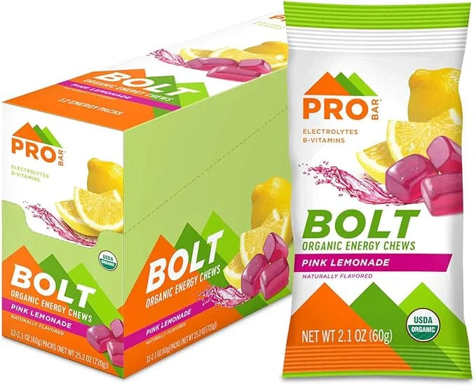 PROBAR - BOLT Organic Energy Chews, Pink Lemonade, Non-GMO, Gluten-Free, USDA Certified Organic, Healthy, Natural Energy, ...
