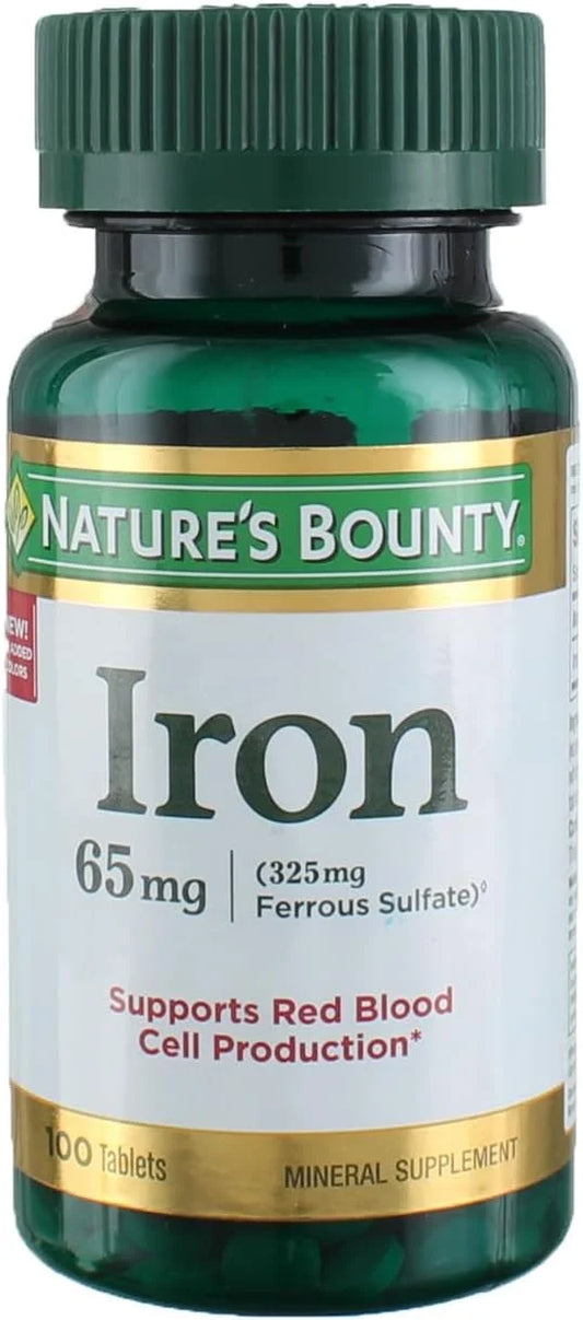 Nature's Bounty Iron 65 mg Tablets 100 Tablets, 100 Each, 3-Pack - Product Image