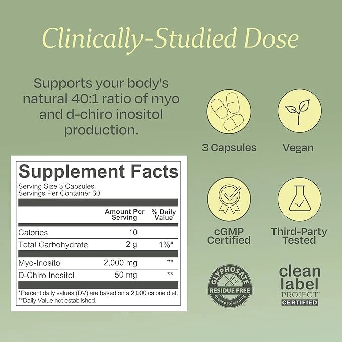 BOND Inositol Capsules: Myo-Inositol & D-Chiro Inositol Ovarian Support Vitamins, Menstrual Cycle Support, Hormone Balance...