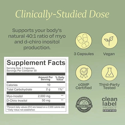 BOND Inositol Capsules: Myo-Inositol & D-Chiro Inositol Ovarian Support Vitamins, Menstrual Cycle Support, Hormone Balance...