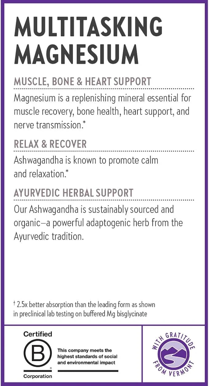 New Chapter Magnesium + Ashwagandha Supplement, 325 mg 2.5x Absorption, 60 ct (2 Month