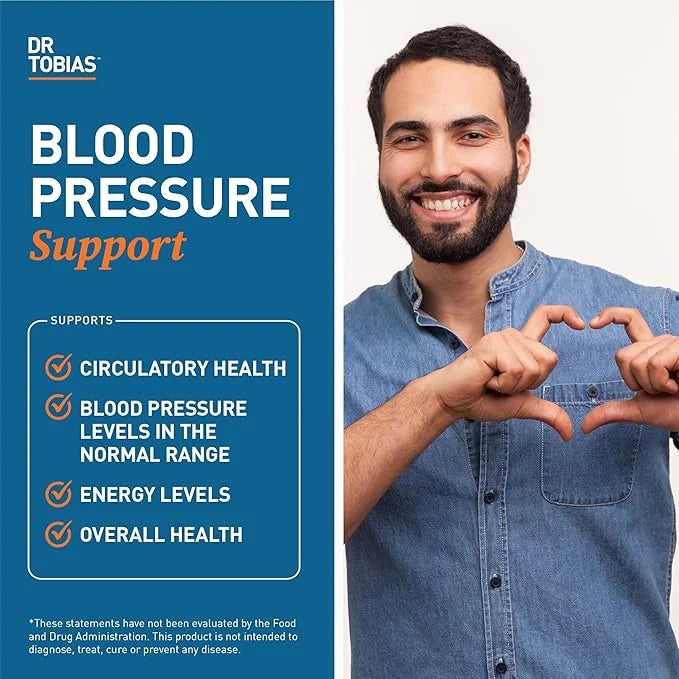 Dr. Tobias Blood Pressure Support Supplement B6, B12, B12, Niacin, 90 Capsules