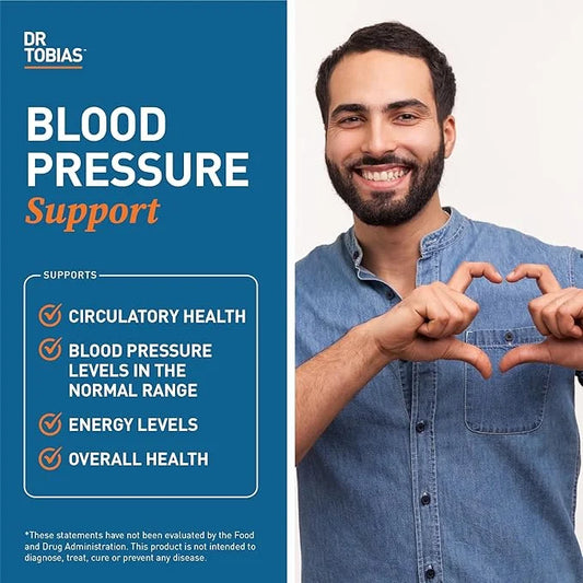 Dr. Tobias Blood Pressure Support Supplement B6, B12, B12, Niacin, 90 Capsules