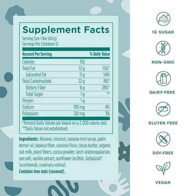 Fx Cocommune Fiber Supplement Bars - 8g Fiber with Prebiotic Fiber for Gut Health, Metabolism and Immune Support* - Vegan ...