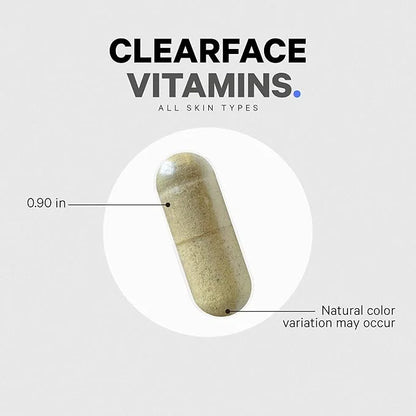 Codeage Clearface Pantothenic Acid, Niacin Supplement, D3, E, Omega-3, Niacinamide, 90 Capsules