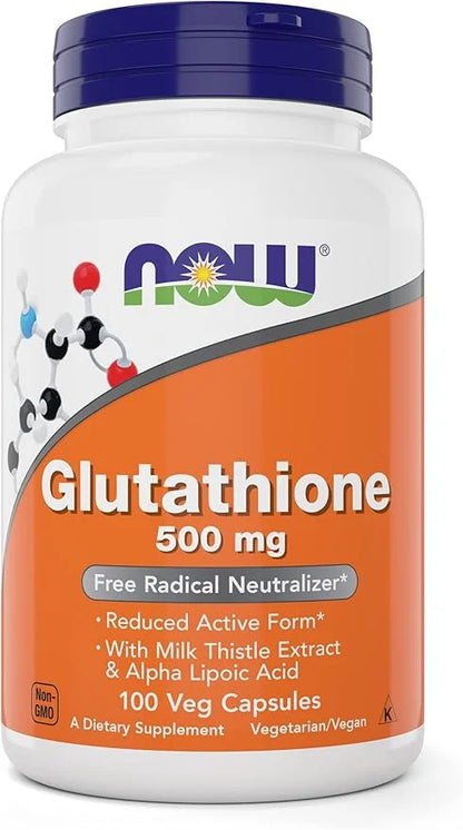 NOW Glutathione 500 mg, 100 Vegan Capsules