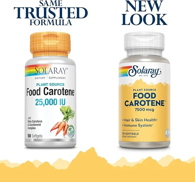 Solaray Food Carotene, Vitamin A as 25000IU | 50ct