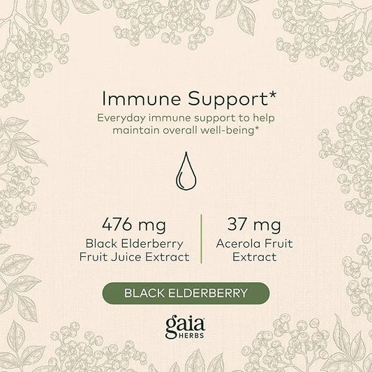 Gaia Herbs Black Elderberry (Sambucus Nigra) Formula-5.4 Fl (32-Day Supply)