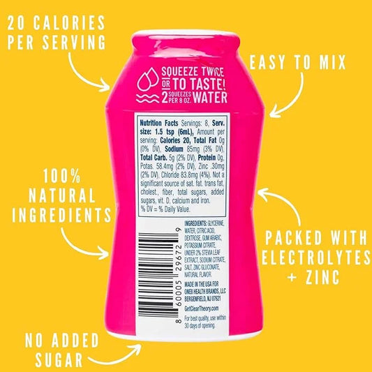 Clear Theory Water Flavoring Drops with Electrolytes, Water Enhancer Liquid Flavored Water Drink Mix, Hydration for Kids, ...