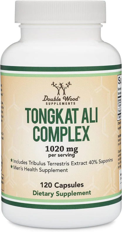 Tongkat Ali Extract 200 to 1 1020mg per 120 Capsules 20mg Tribulus
