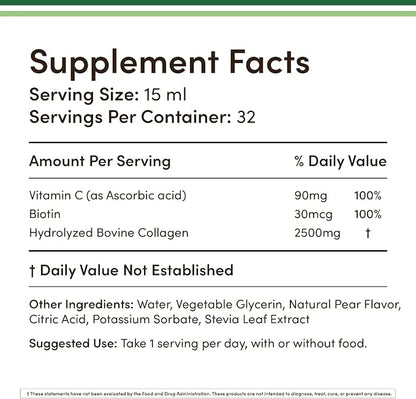 Double Wood Supplements Liquid Collagen - 2500mg of Hydrolyzed Bovine Collagen - 32 Servings - for Women and Men - 30 mcg ...