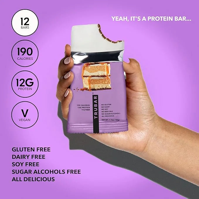 TRUBAR Vegan Protein Bar, Whole Lotta Macchiato, Gluten Free, Plant Based Protein, Dairy Free, Non GMO, Soy Free, No Sugar...