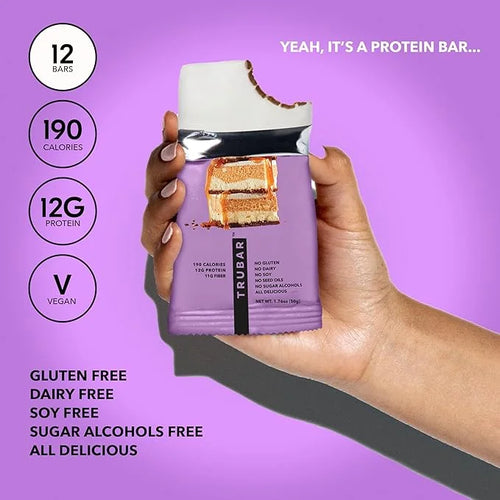 TRUBAR Vegan Protein Bar, Whole Lotta Macchiato, Gluten Free, Plant Based Protein, Dairy Free, Non GMO, Soy Free, No Sugar...