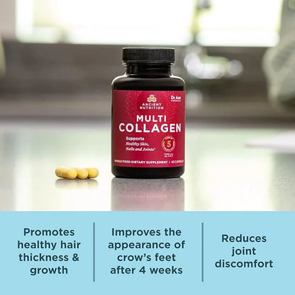 Ancient Nutrition Collagen Peptides Capsules Supplement, Hydrolyzed Collagen Pills for Women & Men, Supports Healthy Skin ...