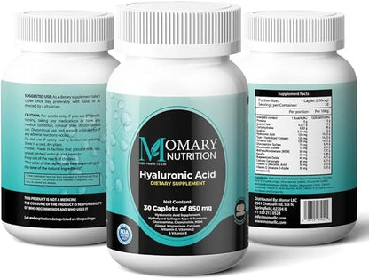 Hyaluronic Acid Supplement, Natural Skin Hydration, Advanced Joint Support and Mobility Booster, Type II Hydrolyzed Collag...
