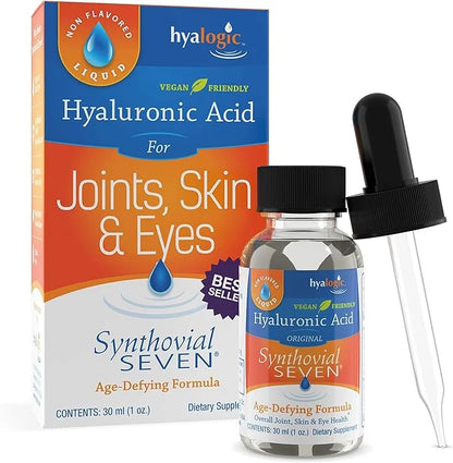 Hyalogic Synthovial Seven - Oral Hyaluronic Acid Supplement 1oz - Liquid HA Supports Skin, Joint, Eye, and Lip Hydration -...