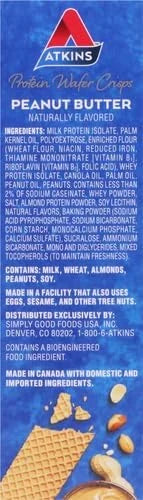 Atkins Peanut Butter Protein Wafer Crisps, Protein Dessert, 4g Net Carb, 1g Sugar, Keto Friendly, 5 Count - Product Image