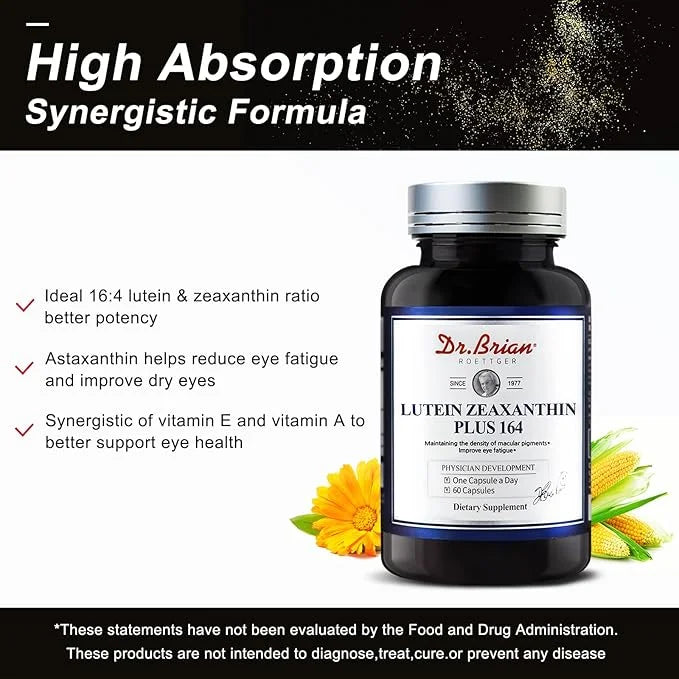 Dr. Brian Eye Vitamins Lutein & 16mg Zeaxanthin 4mg Astaxanthin 5mg Vitamin 2333iu Vitamin 9iu for
