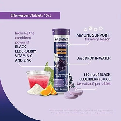 Sambucol Black Elderberry Tablets with Vitamin 15 Tablets