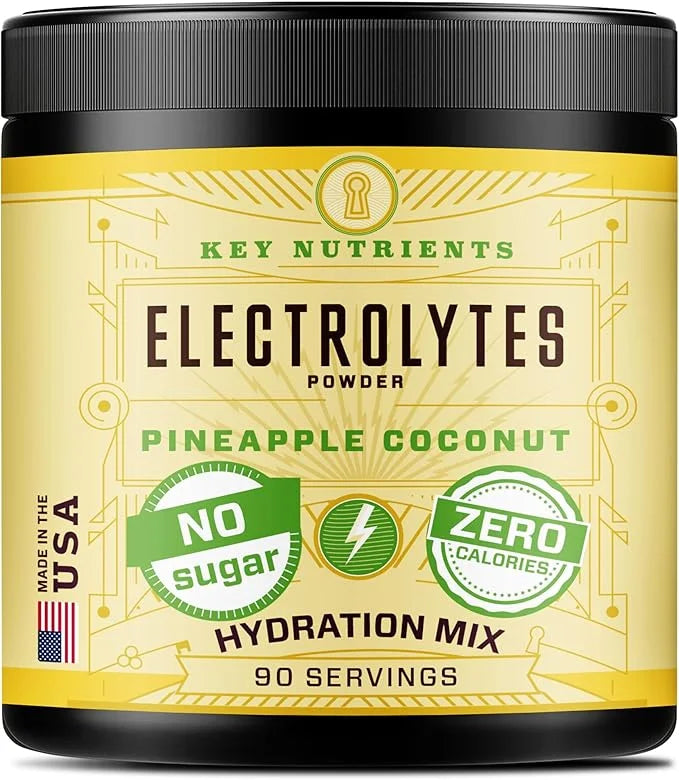 KEY NUTRIENTS Multivitamin Electrolytes Powder No Sugar - Tropical Pineapple Coconut Electrolyte Powder - Endurance & Ener...