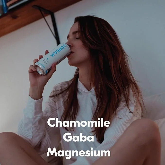 Tru Dream Seltzer, Calming Drink with Magnesium, GABA & Chamomile, Tart Cherry Flavor, Sparkling Water, Melatonin-Free, Ko...