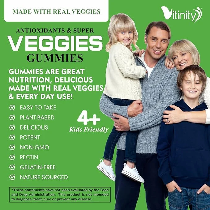 Made with Real Super Veggies Delicious Kids(60 Chews),30 Chews),30 Veggies,Herbs,Fruit (30 Day