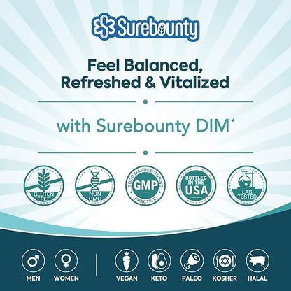 DIM Supplement 300mg for Women & Men, Estrogen Balance & Metabolism, Hormone Balance, Menopause Support, Energy Maintainen...