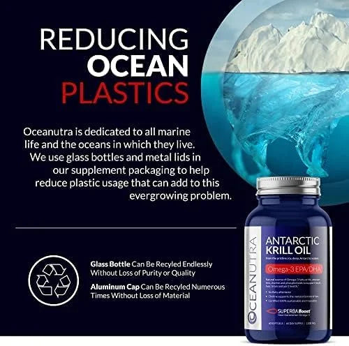 100% Pure Krill Oil 1000mg, Omega 3, Highest 56% Phospholipids,