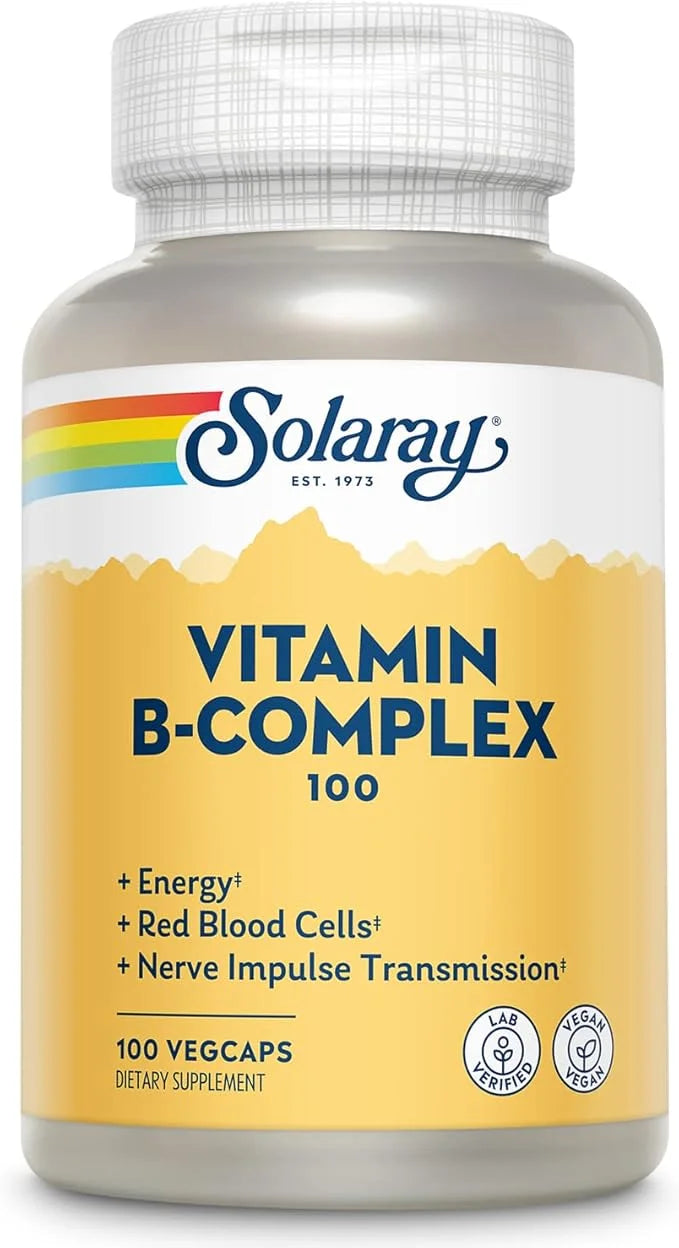 SOLARAY Vitamin B-Complex 100 mg, Healthy 100 VegCaps (100 Count)