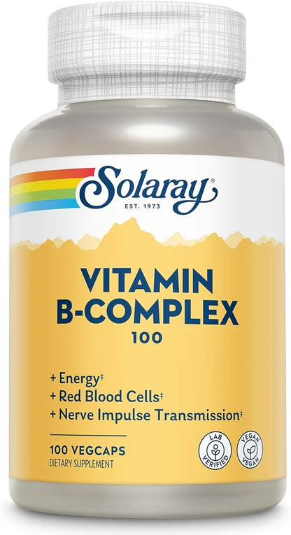 SOLARAY Vitamin B-Complex 100 mg, Healthy 100 VegCaps (100 Count)