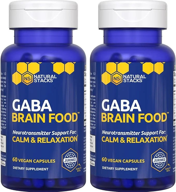 GABA Brain Food - GABA Supplement with L-Citrulline & Grape Seed Extract - Supports Calm & Relaxation - Nighttime Sleep Ai...