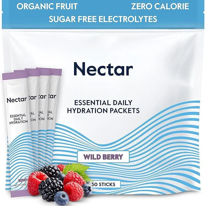 Nectar Hydration Packets - Electrolytes Powder Packets - No Sugar or Calories - Organic Fruit Liquid Daily IV Hydrate Pack...