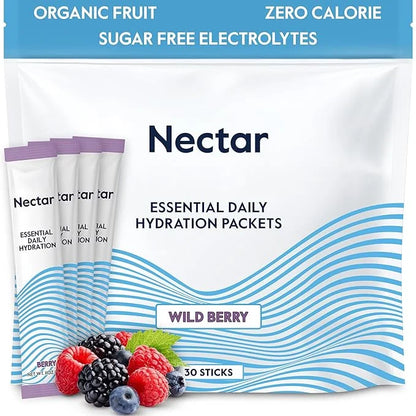 Nectar Hydration Packets - Electrolytes Powder Packets - No Sugar or Calories - Organic Fruit Liquid Daily IV Hydrate Pack...