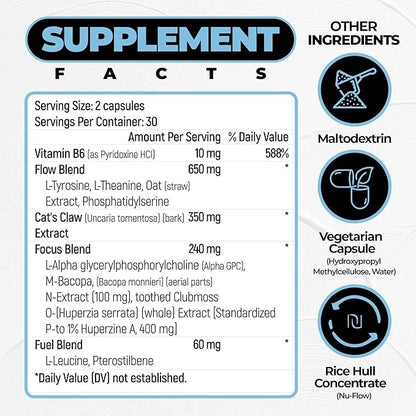 Alpha Brain Nootropic Capsules | Memory Expansion & Focus for Men, Women & Young Adults – Daily Use Cognitive Support with...