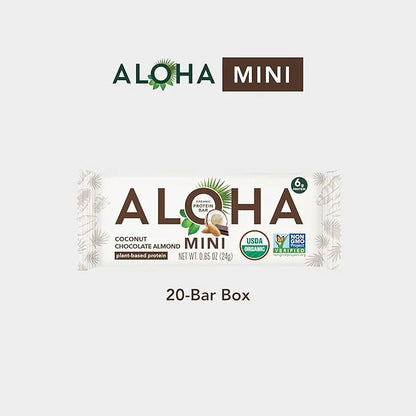 ALOHA Organic Plant Based Protein Bar MINIS |Coconut Chocolate Almond | 20 Count, 24g Bars | Vegan, Low Sugar, Gluten Free...