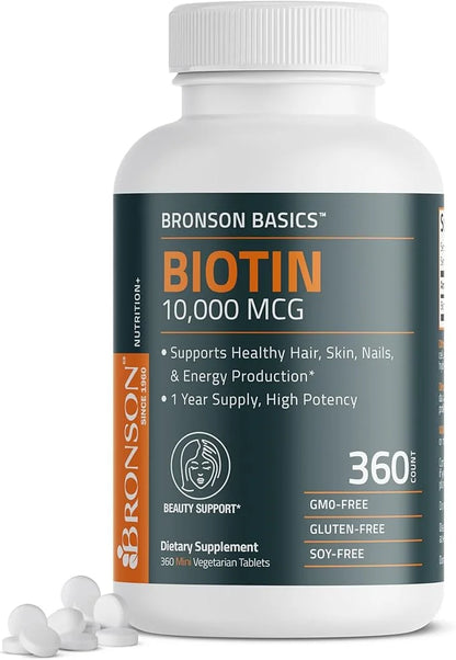 Bronson Biotin 10,000 MCG Supports Healthy 360 Vegetarian