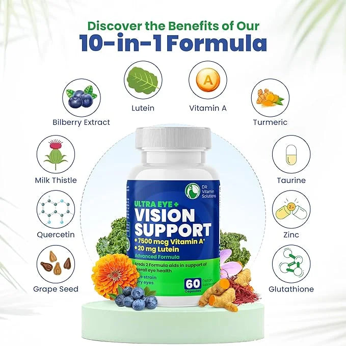 Vision Support Eye Vitamins for Macular Health 2 Formula (1 Bottle, 60 Capsules)