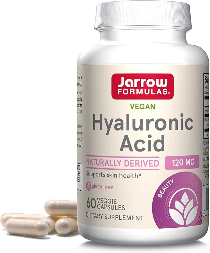Jarrow Formulas Hyaluronic Acid 120 mg, Dietary Supplement, Skin Health Support, 60 Veggie Capsules, Up to 30 Day Supply -...