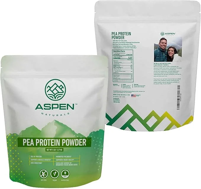 Aspen Naturals Pea Protein Powder 5 Lb – Muscle Growth, Digestion, Fullness & Heart Health Support | Unflavored, Plant Bas...