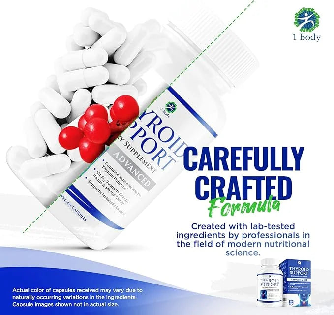 Thyroid Support Supplement for Women and Men 3 Pack 90 Days B12 Complex,