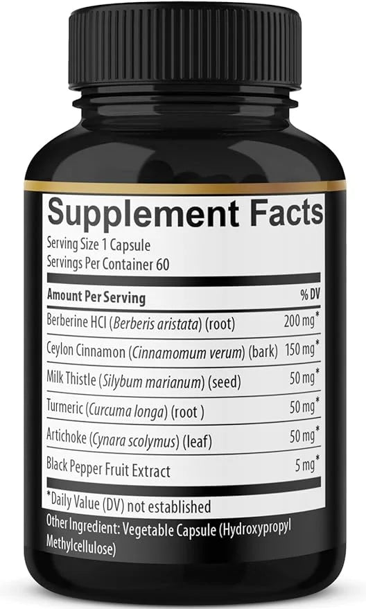 (2 Packs) Berberine Supplement Plus Ceylon 120 Capsules 4 Months
