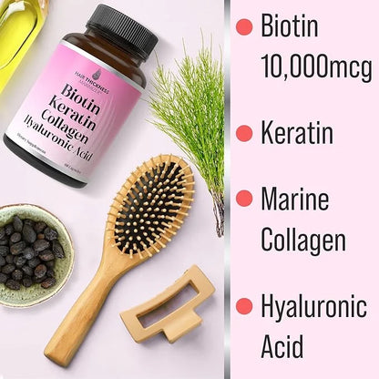 Biotin + Keratin + Marine Collagen 4-in-1 Hair 10000mcg Biotin.