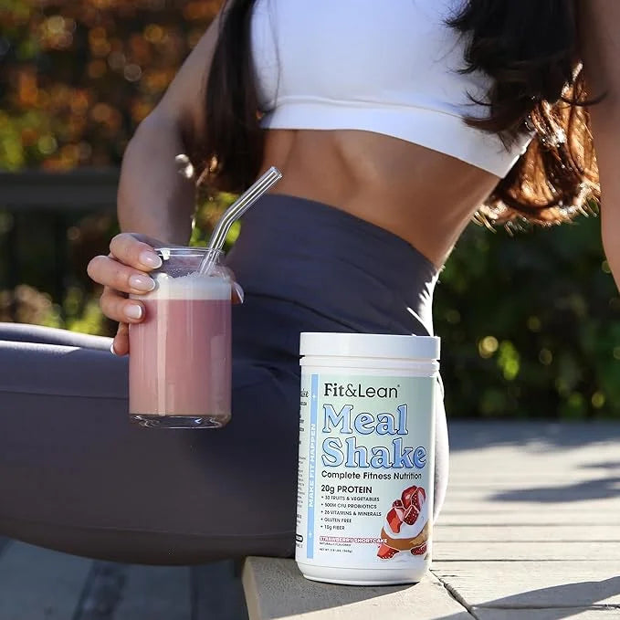 Fit & Lean Meal Shake, Fat Burning Meal Replacement, Protein, Fiber, Probiotics, Strawberry Shortcake, 0.8 lbs (365 g),10 ...