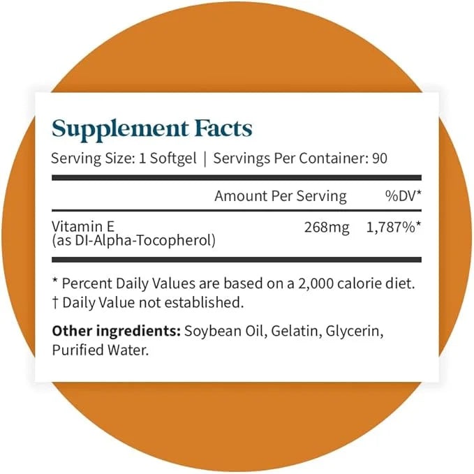 Pattern Wellness Vitamin E 400 IU Supplement 3rd Party 90 Soft
