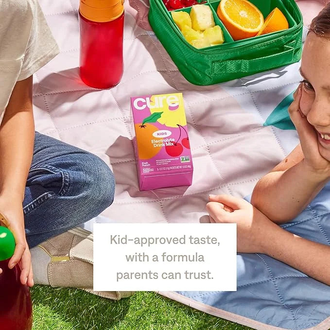 Cure Hydration - Kids Electrolyte Drink Mix | Plant-Based Pediatrician Formulated Rehydration | No Added Sugar, Non-GMO, G...