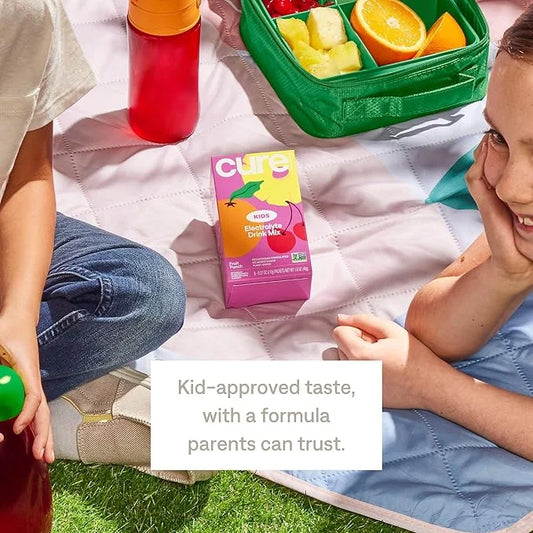Cure Hydration - Kids Electrolyte Drink Mix | Plant-Based Pediatrician Formulated Rehydration | No Added Sugar, Non-GMO, G...