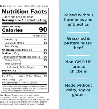Ancient Nutrition Bone Broth Protein Powder, 15g Protein 15 Servings