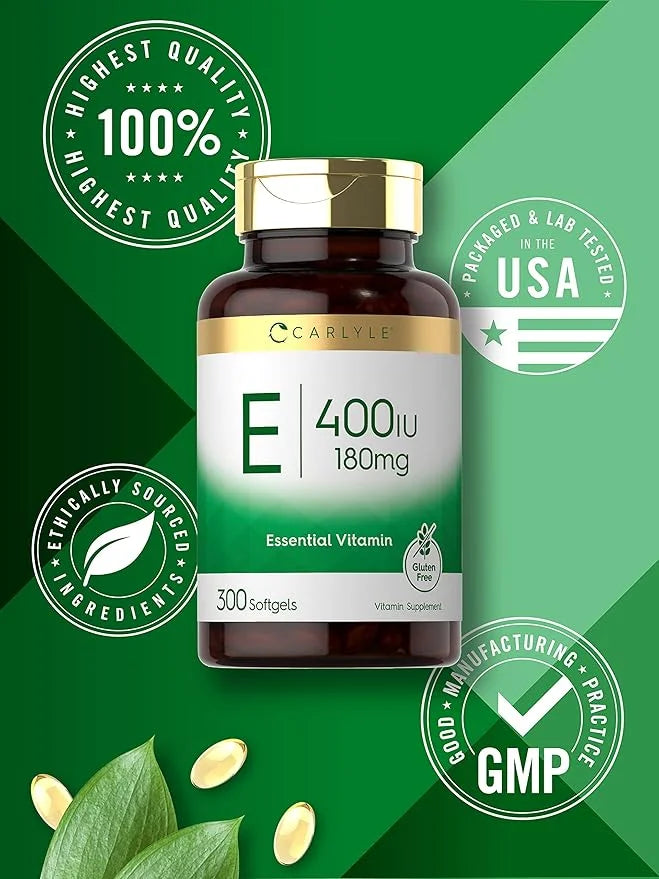 Carlyle Vitamin E Softgel Capsules 400 IU 180mg | 300 Count